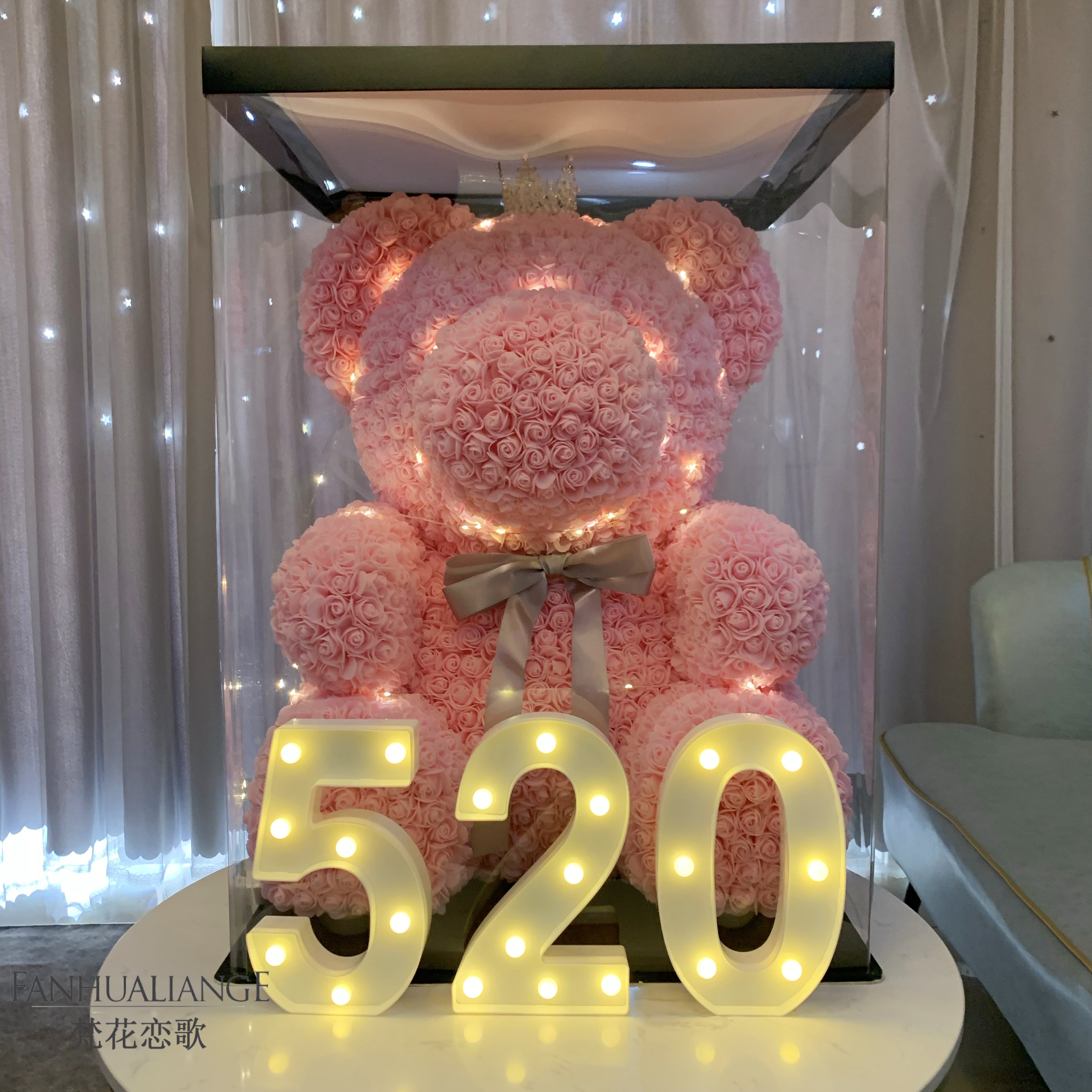 Unicornio flor inmortal rosa ramo caja de regalo de regalo para el día de San Valentín para la novia esposa y amiga