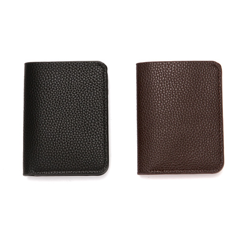  New PU Men's Short Wallet ID Card Holder Litchi Pattern Portable Large Banknote Driver's License Card Holder Wholesale