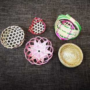Japanese-Style Bamboo and Wood Sashimi Sushi Decoration Handmade Bamboo Woven Bamboo Orchid Dessert Baskets, Set of 12