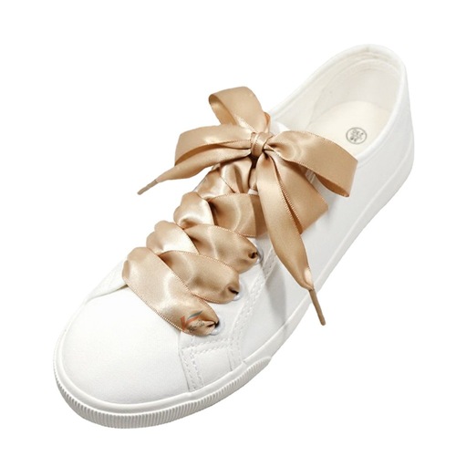 2 cm wide colorful ribbon shoelaces for foreign trade, young people's sports shoes laces in red, green and black silk shoelaces