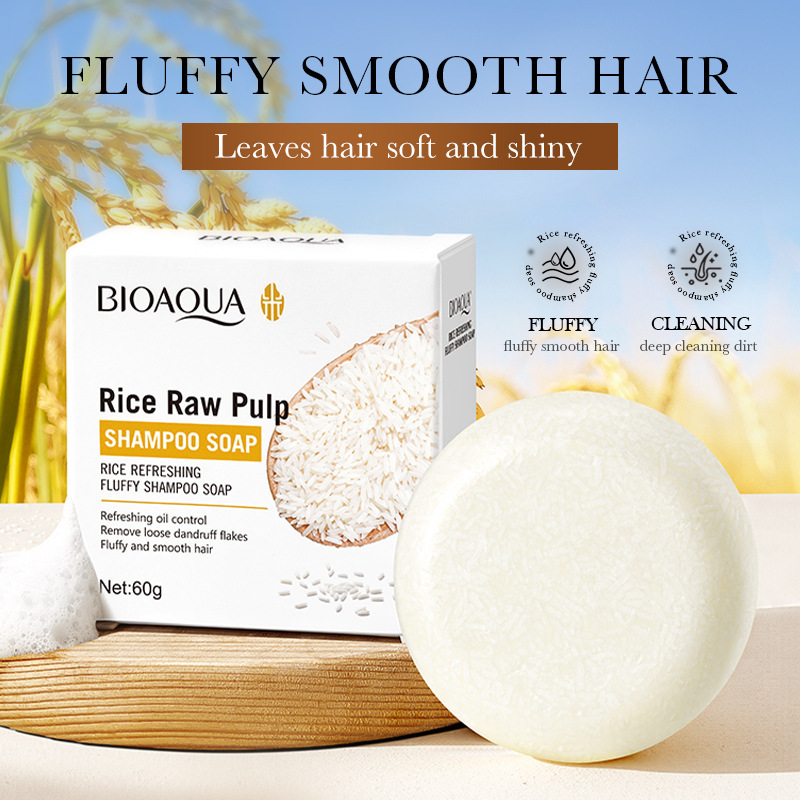 Fábrica de comercio exterior BIOAOUA pulpa de arroz crudo jabón de champú jabón de mano etiqueta de jabón procesamiento personalizado pequeño lote image 4