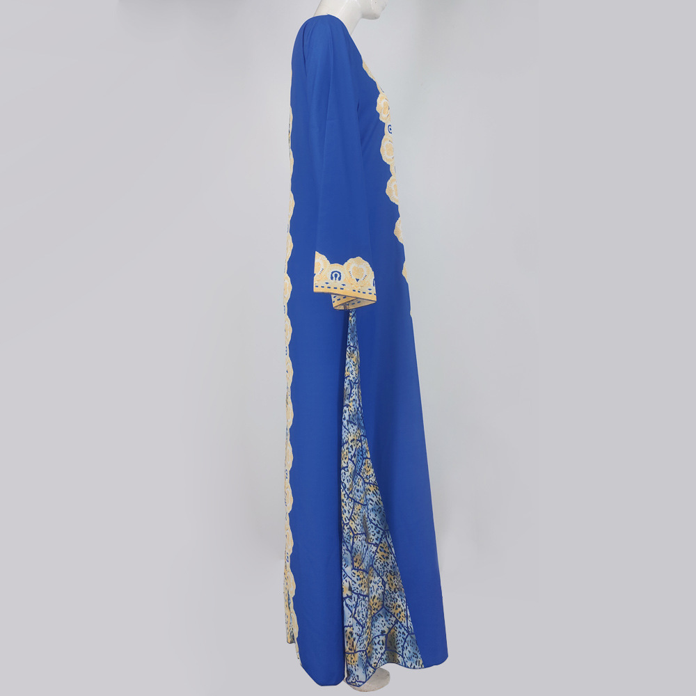 2022 Autumn/Winter New Cross-Border Women's Clothing Middle Eastern Printed Muslim Robe European And American_ecoleips.com