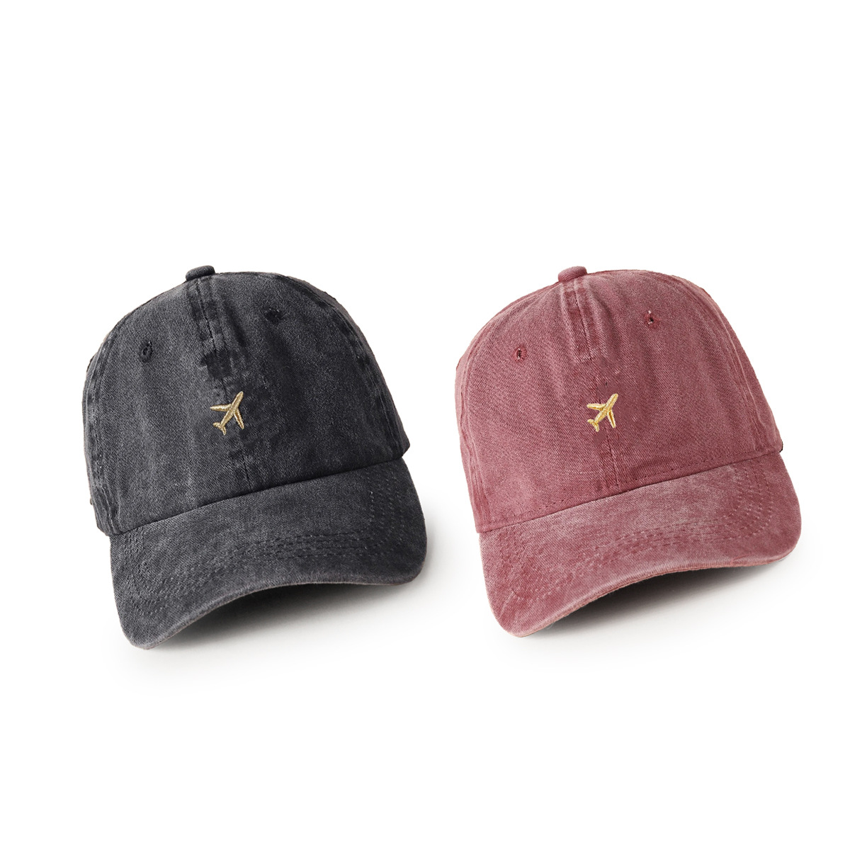 Unisex Retro Solid Color Airplane Embroidery Baseball Cap display picture 4