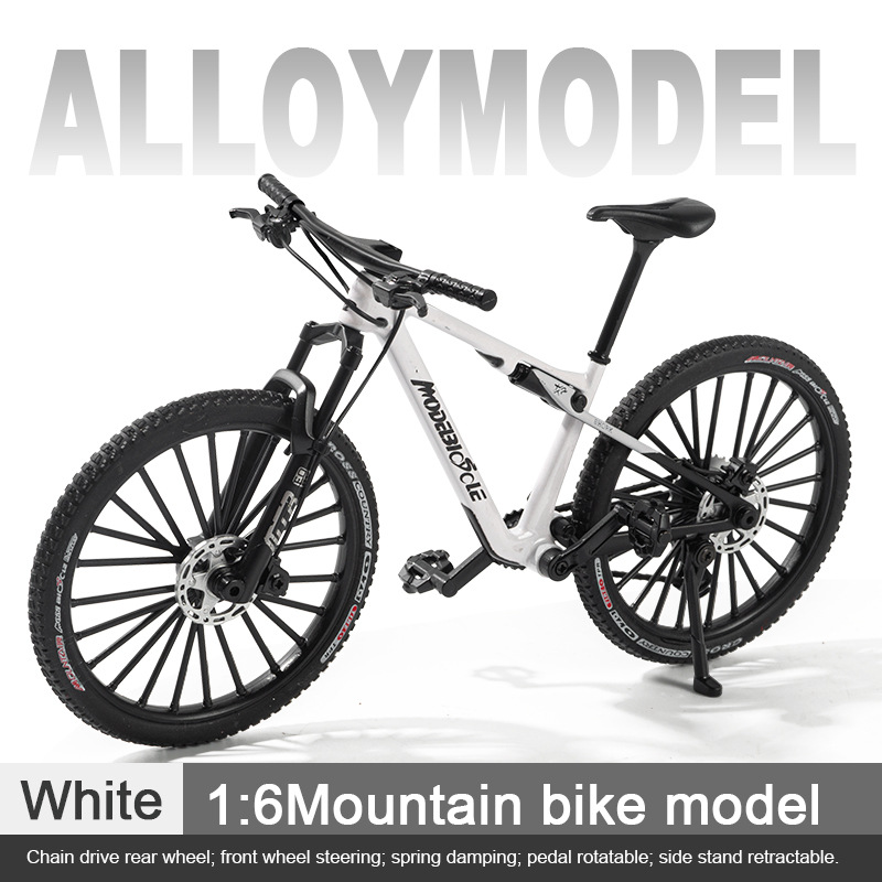 Colección de modelos de automóviles transfronterizos de simulación de aleación de bicicleta de amortiguación delantera y trasera modelo de bicicleta de montaña modelo de vehículo de carretera