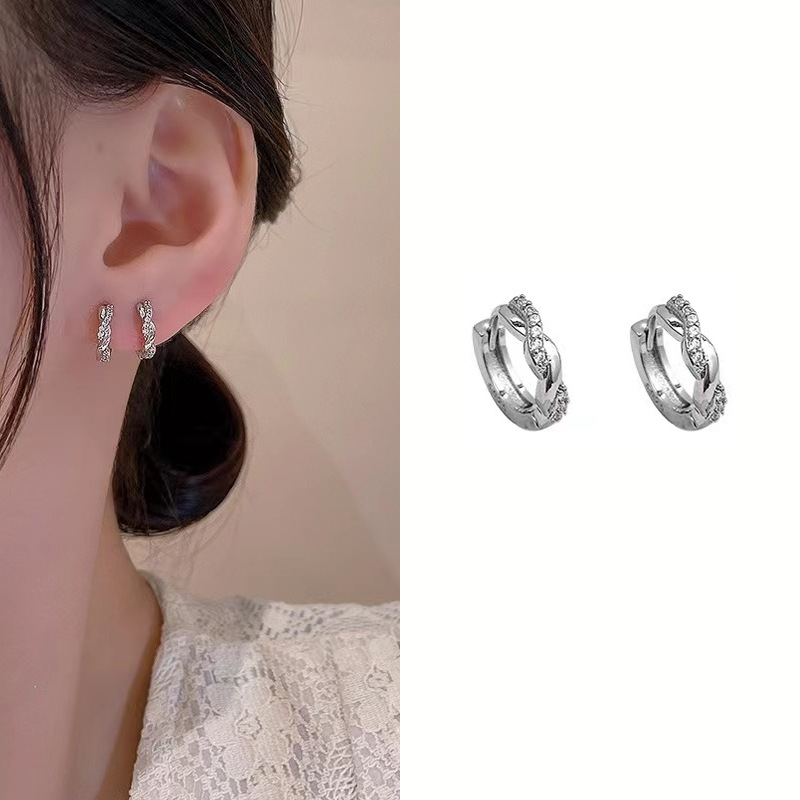 1 Pair IG Style Geometric Plating Inlay Copper Zircon Earrings display picture 5