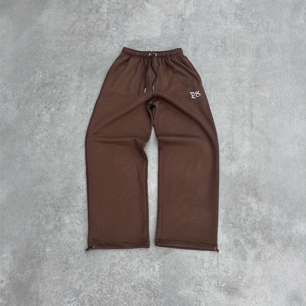 Aliexpress marca de moda gris bordado suelto pantalones deportivos casuales masculinos retro estilo americano