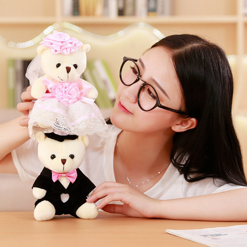 粉色婚纱 / 总长20厘米坐高15厘米发一对【140克】