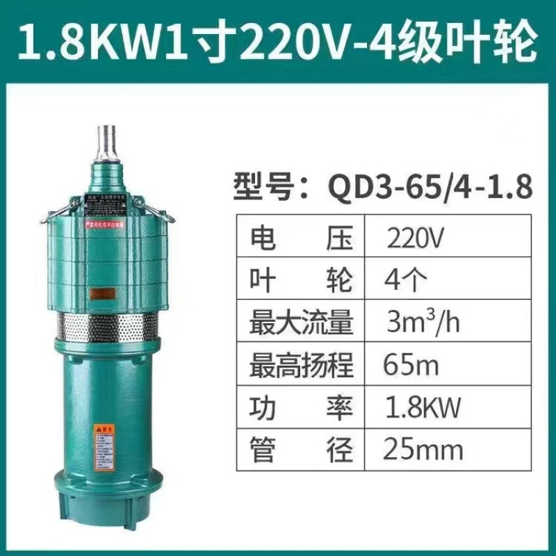 Bomba sumergible QD multietapa doméstica 220v alta elevación inmersa en aceite ratón bomba de pozo profundo bomba de riego agrícola 380v