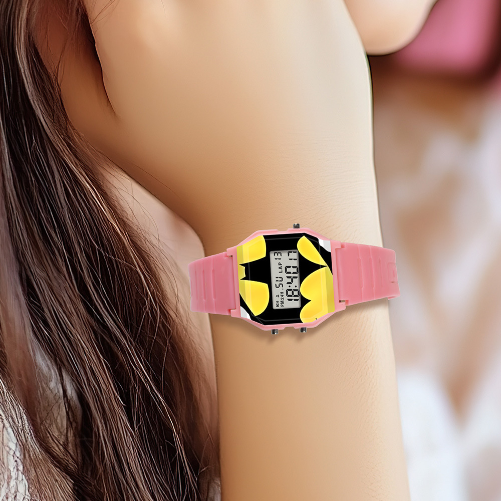 Tendencia de estudiantes de secundaria cronometrador de dibujos animados relojes electrónicos alarma deportiva al aire libre nocturna relojes electrónicos al por mayor