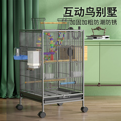 Bird cage, starling, budgerigar, luxurious large-sized black phoenix and jade bird, thrush breeding cage, special wrought iron bird cage