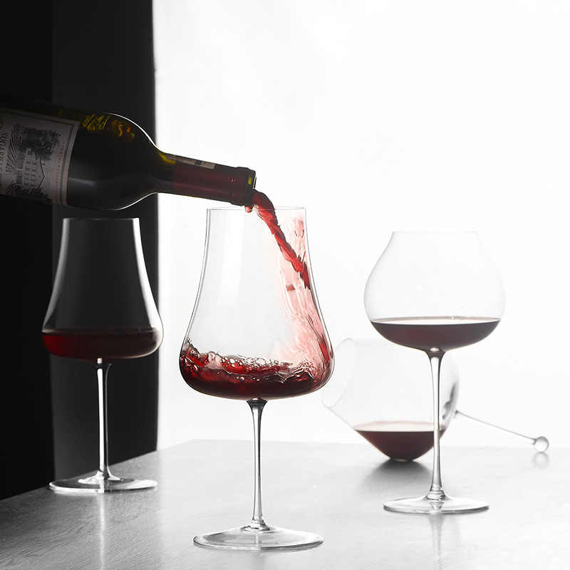 Tazas de vino de cristal, tazas de pie alto, tazas de vino de bordeaux, tazas de vino ultrafinas