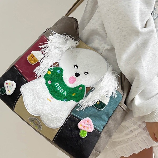 Summer Japanese Niche Design Sense Zipper Canvas Bag Women's Large Capacity Work Commuter Shoulder Crossbody Tote Bag