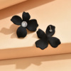 Cute fresh fashionable universal earrings, Korean style, simple and elegant design, flowered