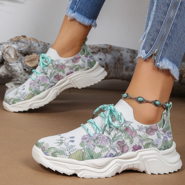 Women's Casual Colorful Floral Round Toe Sports Shoes display picture 17