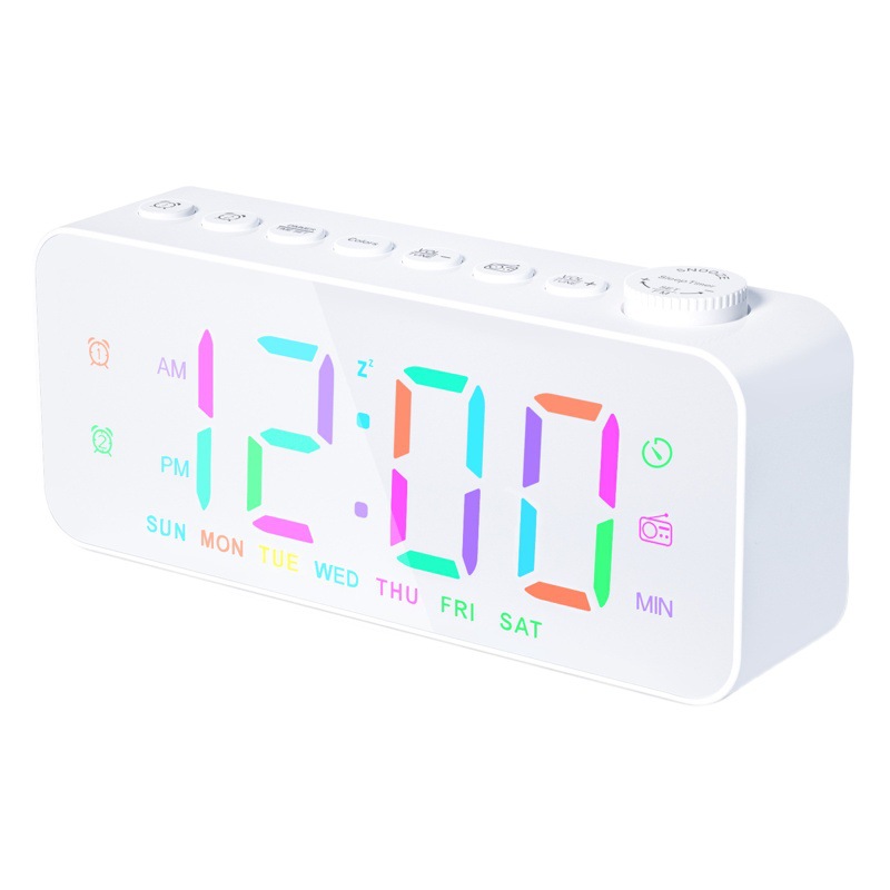 Nuevo reloj electrónico negro estudiante especial multifunción reloj despertador de radio reloj de alarma digital de pantalla grande