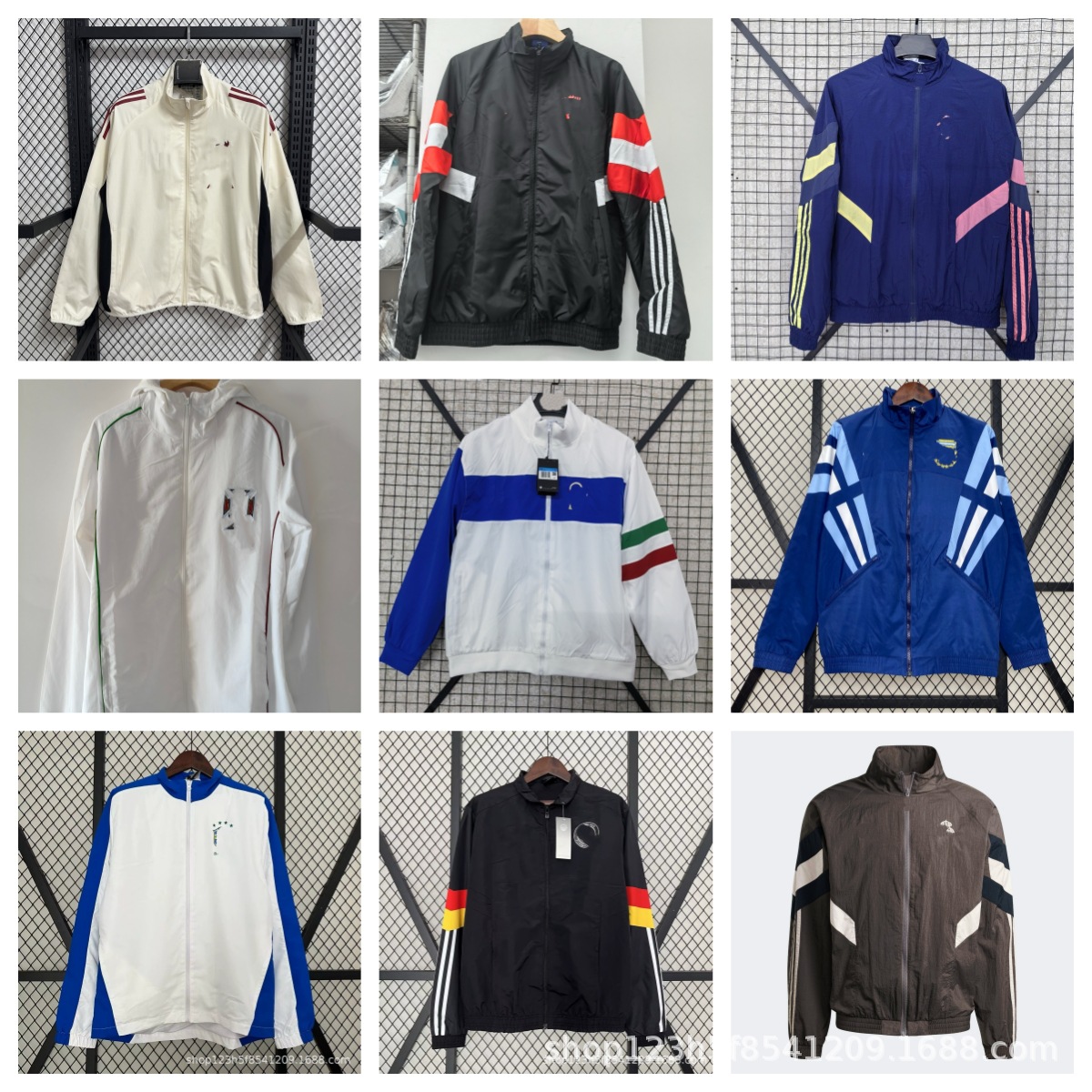 Brazil LWP Vintage Windbreaker Manchester United Real Madrid LWP Bayern AC Germany France Single-sided Double-sided Embroidered Hooded Windbreaker