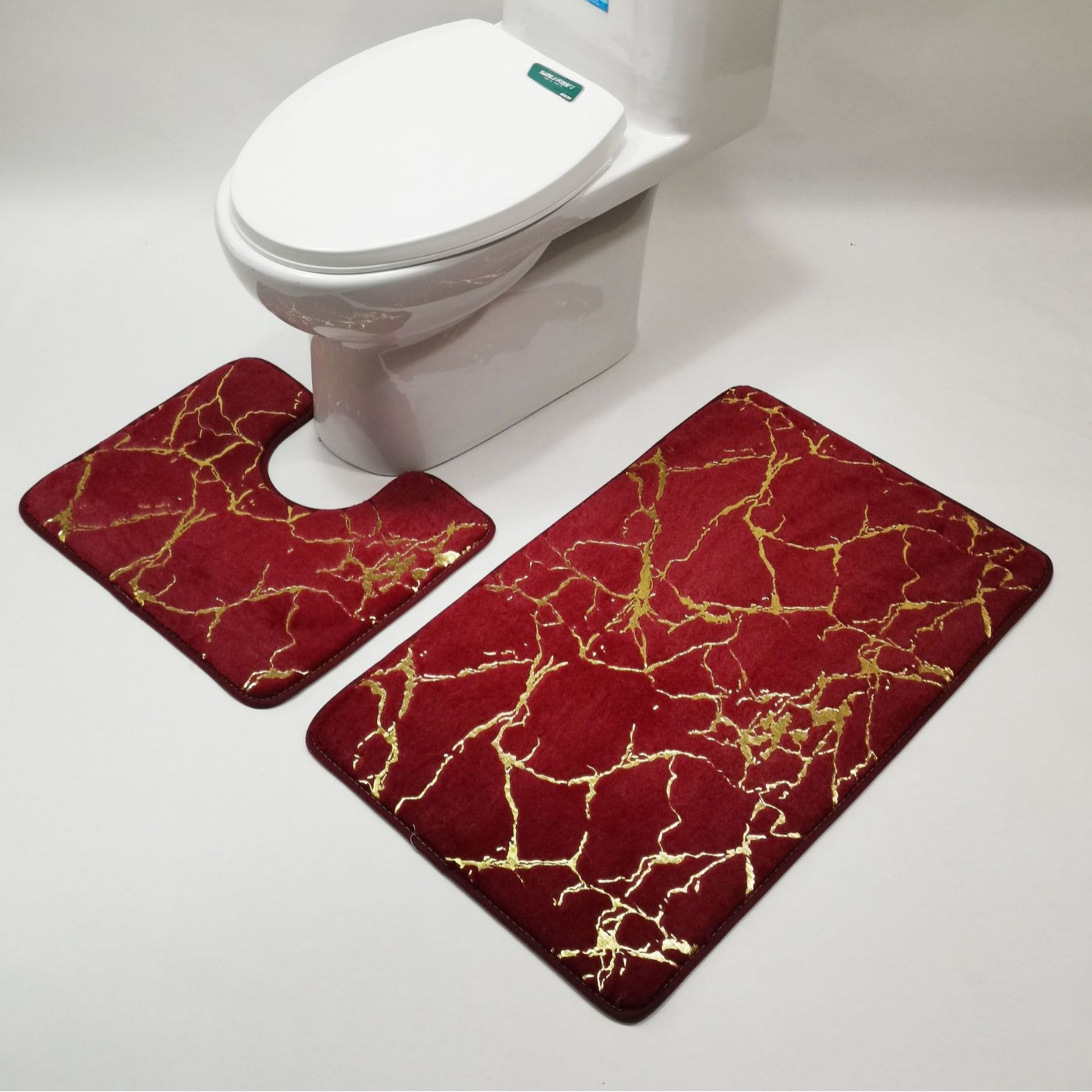 New Style Bathroom Anti-Slip PV Velvet Mat Set of Two Household Thick Waterproof Bathroom Foot Mat Door Mat
