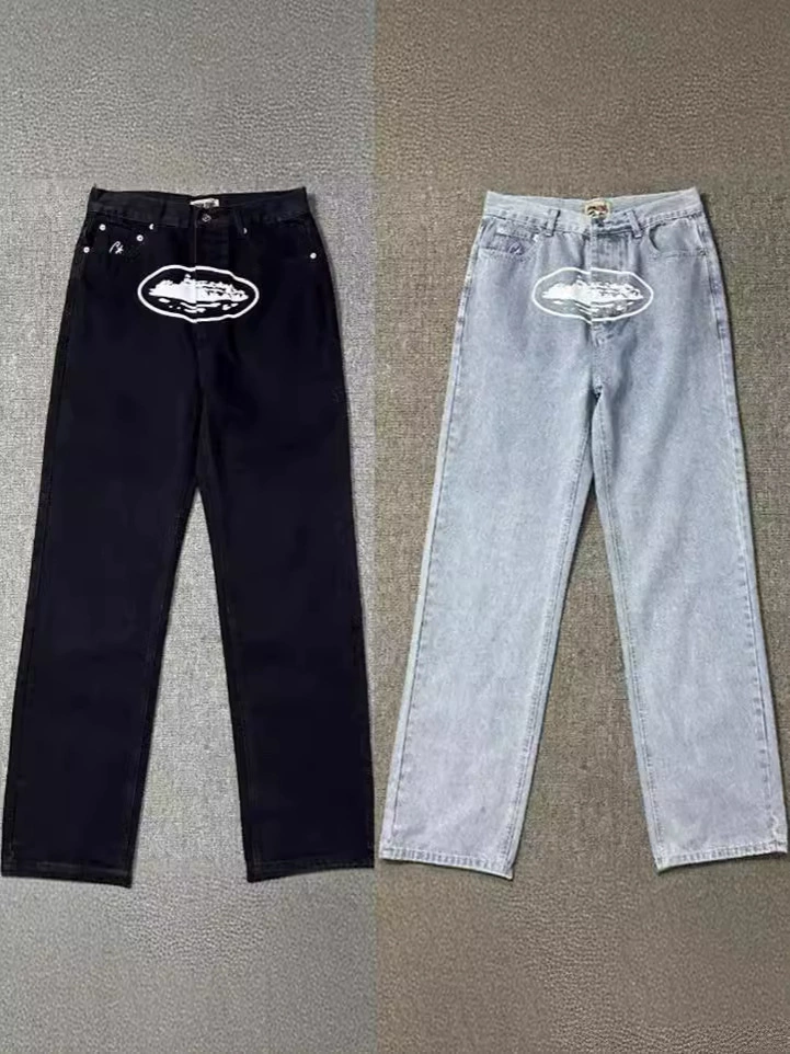 Corteiz классический Алькатрас с принтом повседневная высокая улица джинсы для мужчин свободные тренды дикие прямые брюки