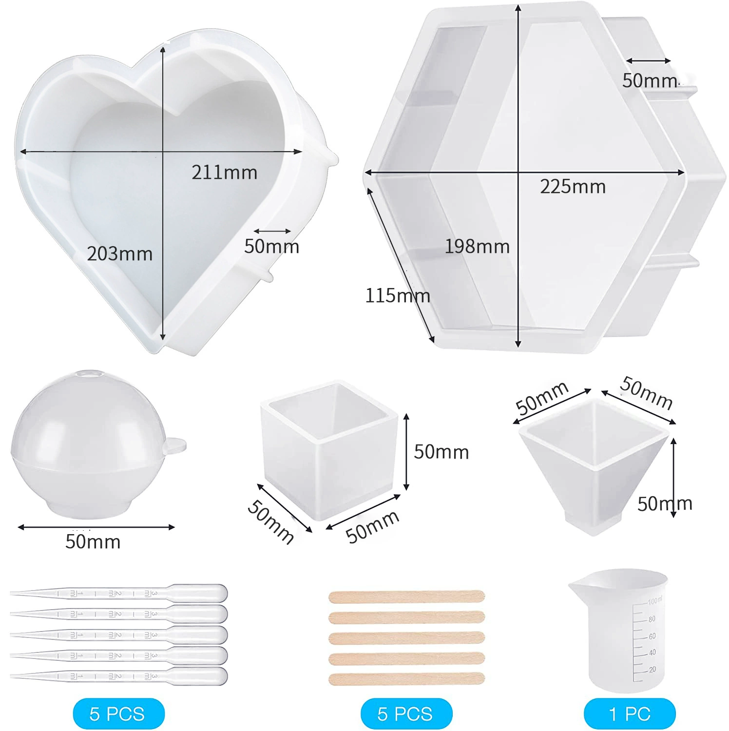 Round rectangular bookshelf, silicone mold, mirror effect, DIY