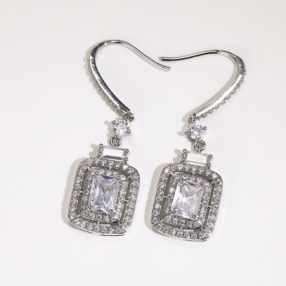 Women'S Gender Fashion Geometric Copper Artificial Gemstones Drop Earrings