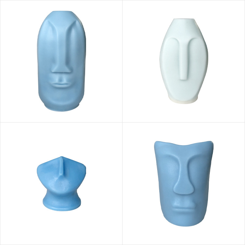 Jiahuimei simple cara aromaterapia vela molde de silicona DIY abstracto cara retrato yeso incienso piedra molienda herramienta en stock