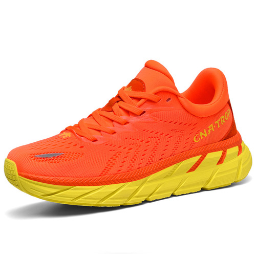 Mesh breathable outdoor casual shoes, men's non-slip soft sole lace-up sneakers, trendy lightweight travel shoes