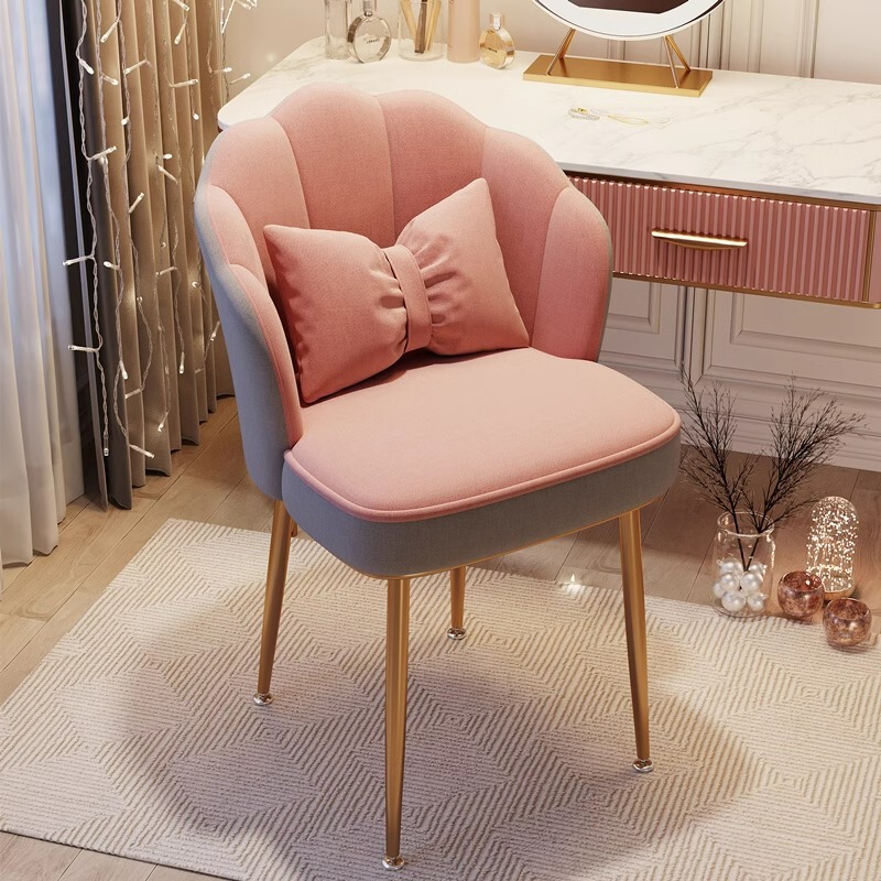 Dressing stool nail chair girls' bedroom makeup back chair dressing table stool light luxury chair Internet celebrity petal chair