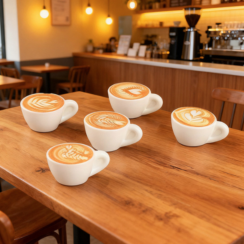 仿真立体拉花咖啡杯便利店 diy奶油胶钥匙扣娃屋玩具树脂饰品摆件