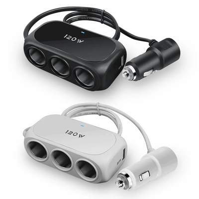 Car Mobile Phone Charger, Multi-Functional Car Charger, Cigarette Lighter, One-To-Three with Usb+Pd Fast Charging, Universal Car Charger