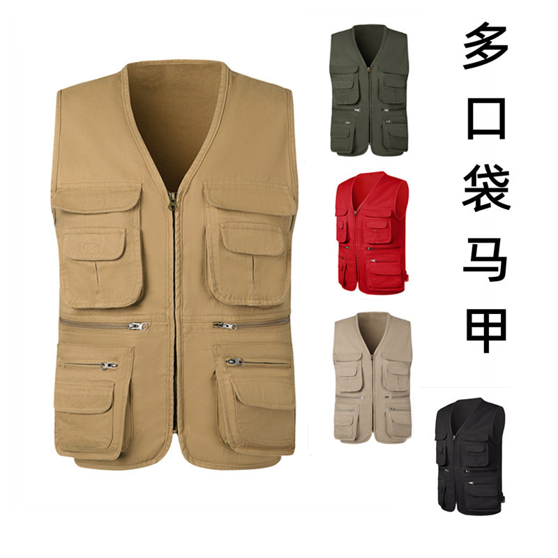 Suministro transfronterizo Chaleco de los hombres fotografía de pesca chaleco multi-Bolsillo cuatro estaciones stock más tamaño primavera y otoño #