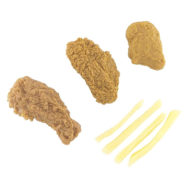 Simulación pierna de pollo papas fritas pierna de pollo frito modelo simulación alas de pollo llavero comida y juego colgante pollo ARROZ FLOR piezas de pollo transfronterizo