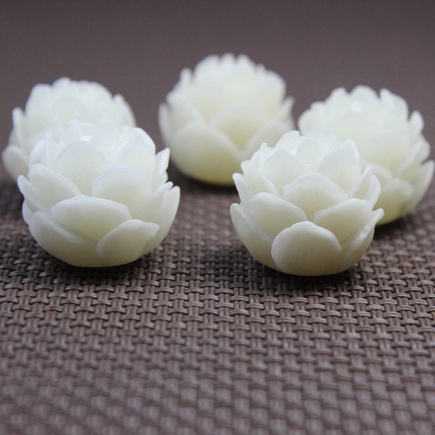 白菩提根精雕五层莲花菩提子单颗 手工DIY串珠材料吊坠