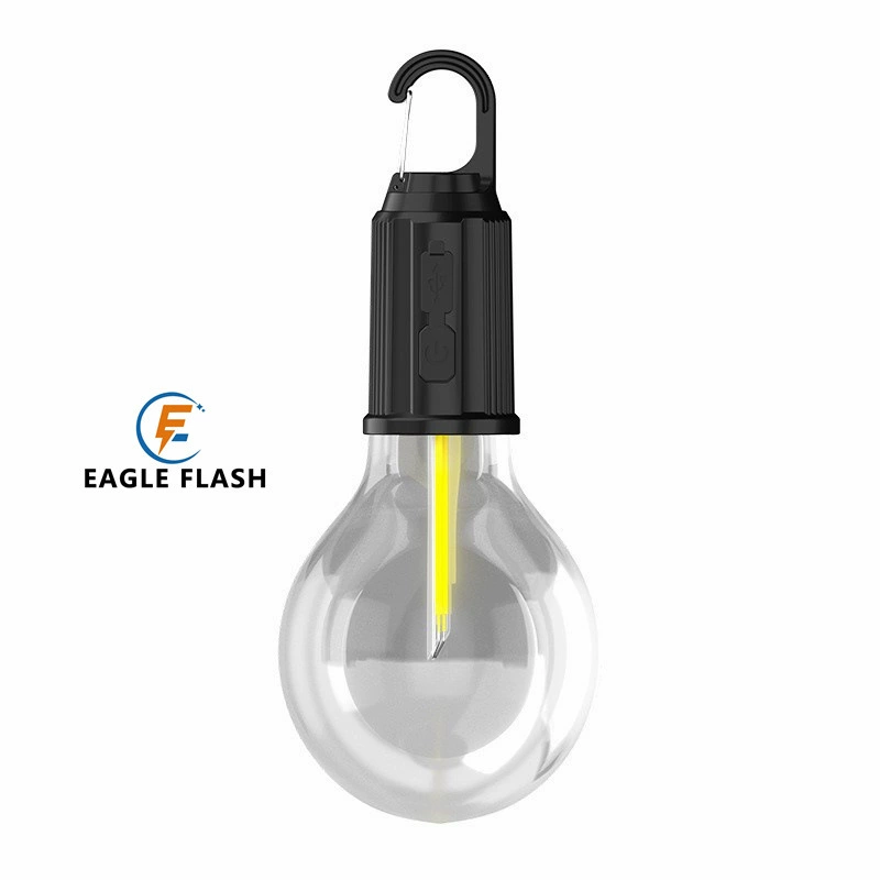 Camping LED Bubble Lamp (Eagle Flash) EF-T Series — 400 mAh Rechargeable & Solar, Hook Handle