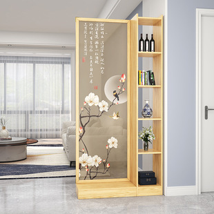 Partition Screen Living Room is facing the door Entrance Cabinet New Chinese Style Decoration Shaded Solid Wood Simple Modern Entry