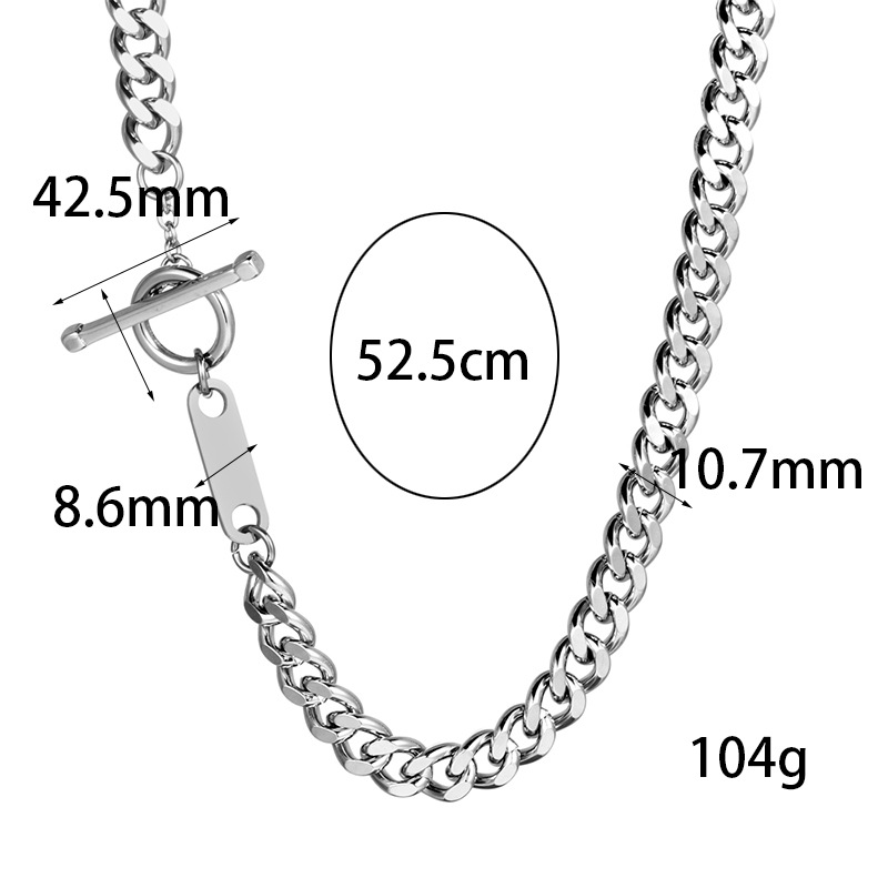 Hip-hop Rock Geometric Titanium Steel Polishing Chain Men's Necklace display picture 1