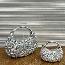 2025新款时尚女士手提包夏季百搭包包外贸亚克力带钻晚宴包手提包
