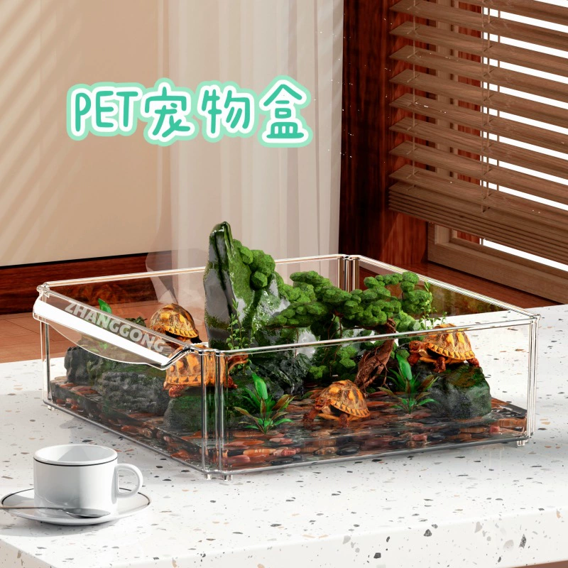 Аквариум Zhanggong PET для микроландшафта, аквариум для гостиной, офиса, рабочего стола, прозрачный экологический аквариум для черепах и золотых рыбок, домашний аквариум.