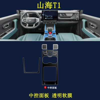 24 Models of Chery Jietu Shanhai T1 Central Control Film Interior Protective Film Navigation Tempered Film Car Modification Supplies (Car interior film) - jietu-shanhai-t1-central-control-panel-transparent-soft-film