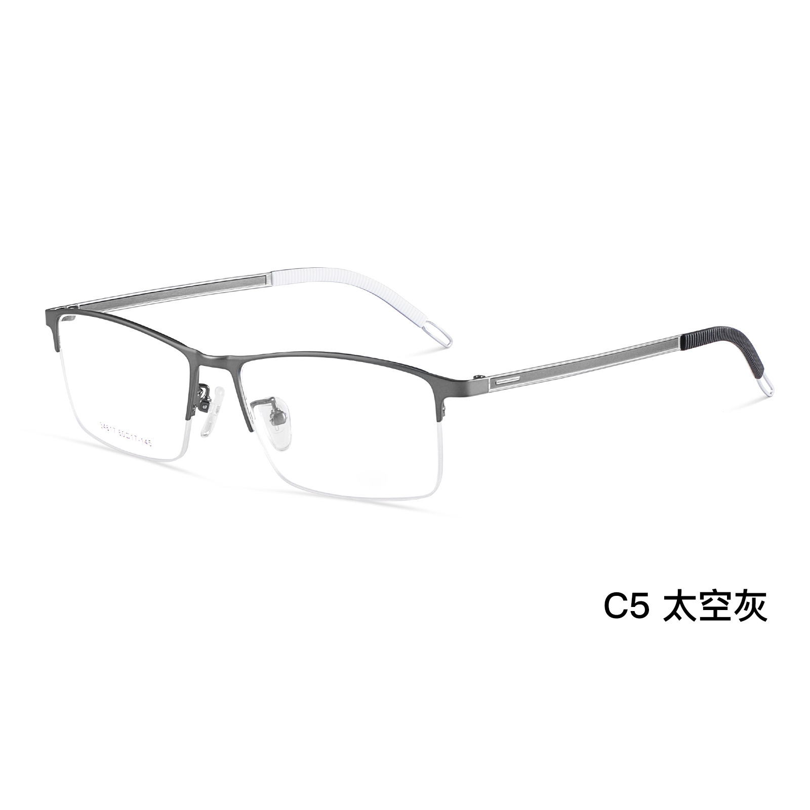 Voss con la cara grande hombre lujo ligero medio marco de gafas de aleación de negocios marco antideslizante piernas de silicona Danyang con gafas