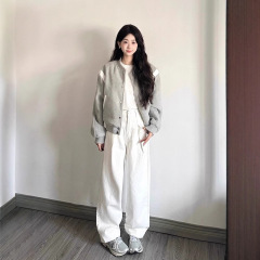 灰色棒球服外套女春秋季2025新款韩版小个子香风宽松夹克短款上衣