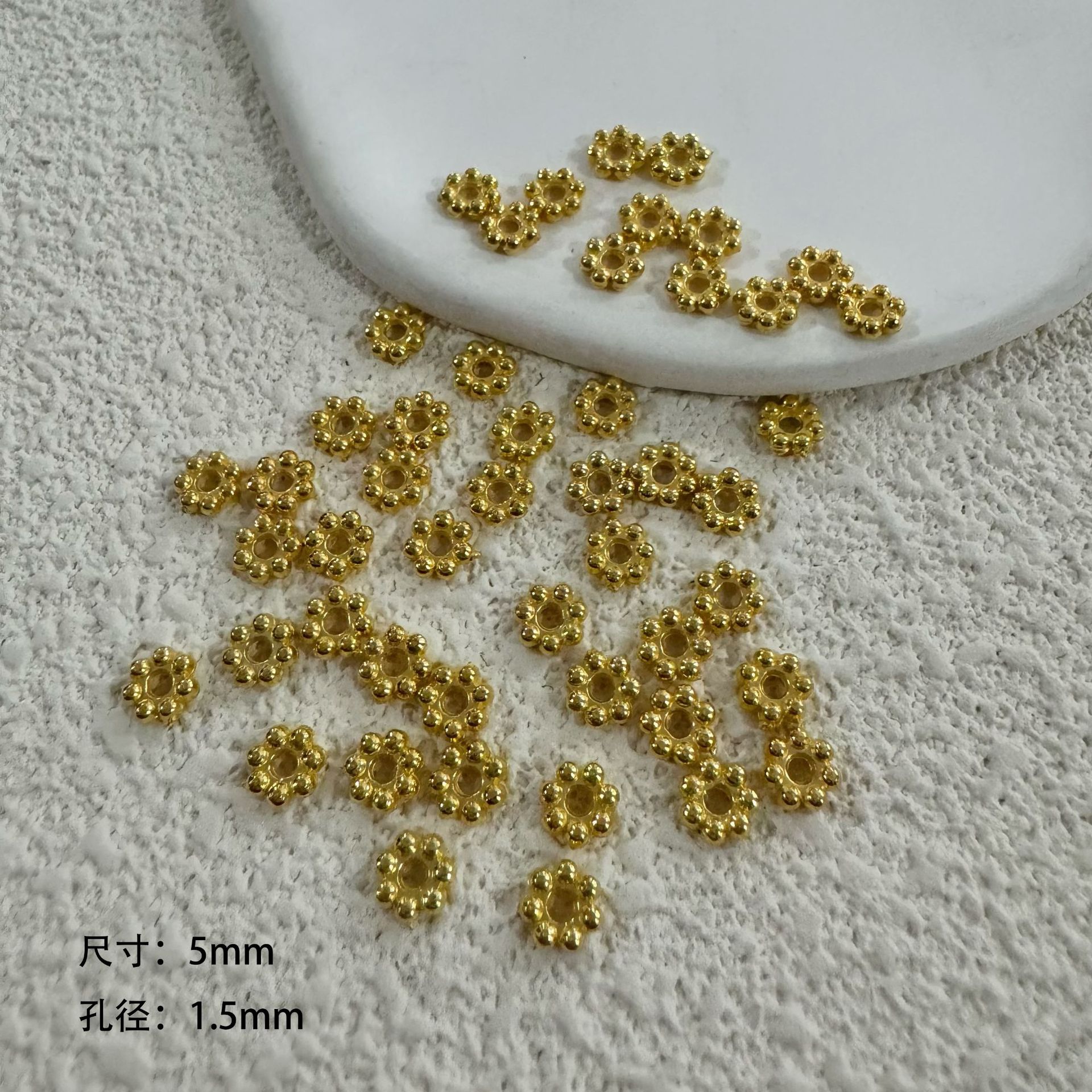 Plastic CCB snowflake small flower beads geometric perforated cross-border DIY handmade jewelry bracelet necklace accessories