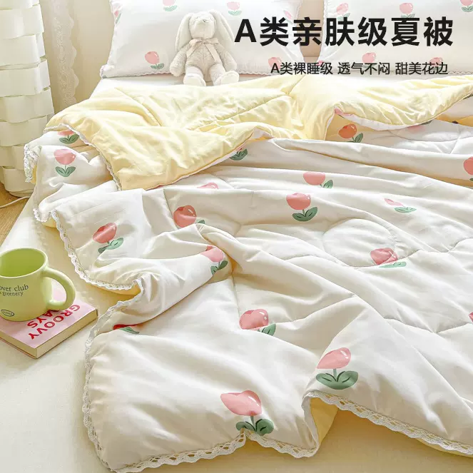 水洗棉空调被夏凉被夏被薄被子单双人夏季春秋被芯可机洗一件代发