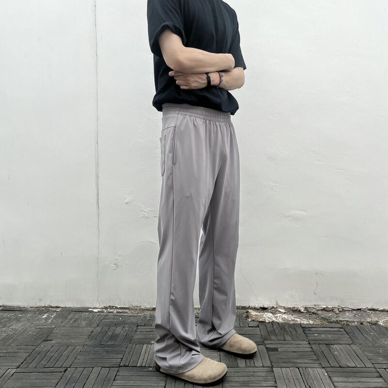 AUTICUP lulu Summer Cool Ice Skin Scimitar Loose Micro Straight Slim Quick-drying Casual Trendy Pants