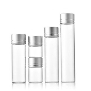 Factory Direct Sales Large-Mouth Silver Oxidation Cap Tube Bottle Sealed Transparent Capsule Empty Bottle Drifting Wishing Glass Vial