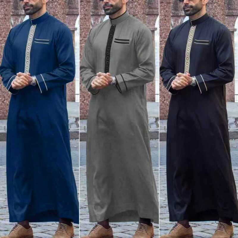 Cross-Border Foreign Trade Men's Traditional Ethnic Clothing Long-Sleeved Embroidered Stand-Collar Design Men's Robe Men's Festival Dress Cross-Border Foreign Trade Men's Traditional Ethnic Clothing Long-Sleeved Embroidered Stand-Collar Design Men's Robe Men's Festival Dress