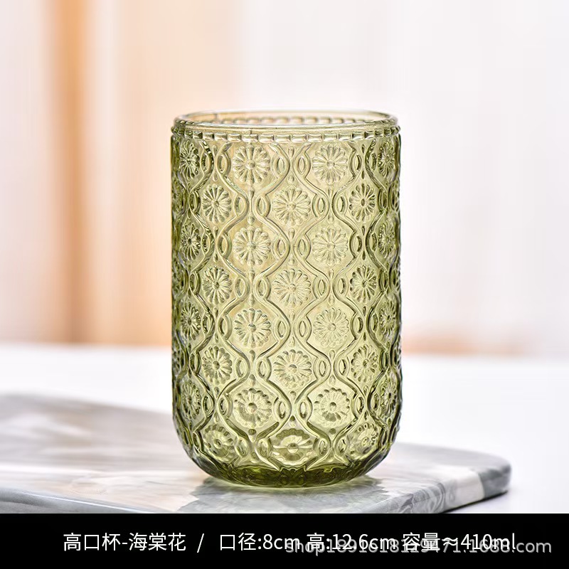 Nuevo retrógrado tallado alto taza de agua taza de vino taza de bebida creativa elegante casa hotel café utensilios de vino