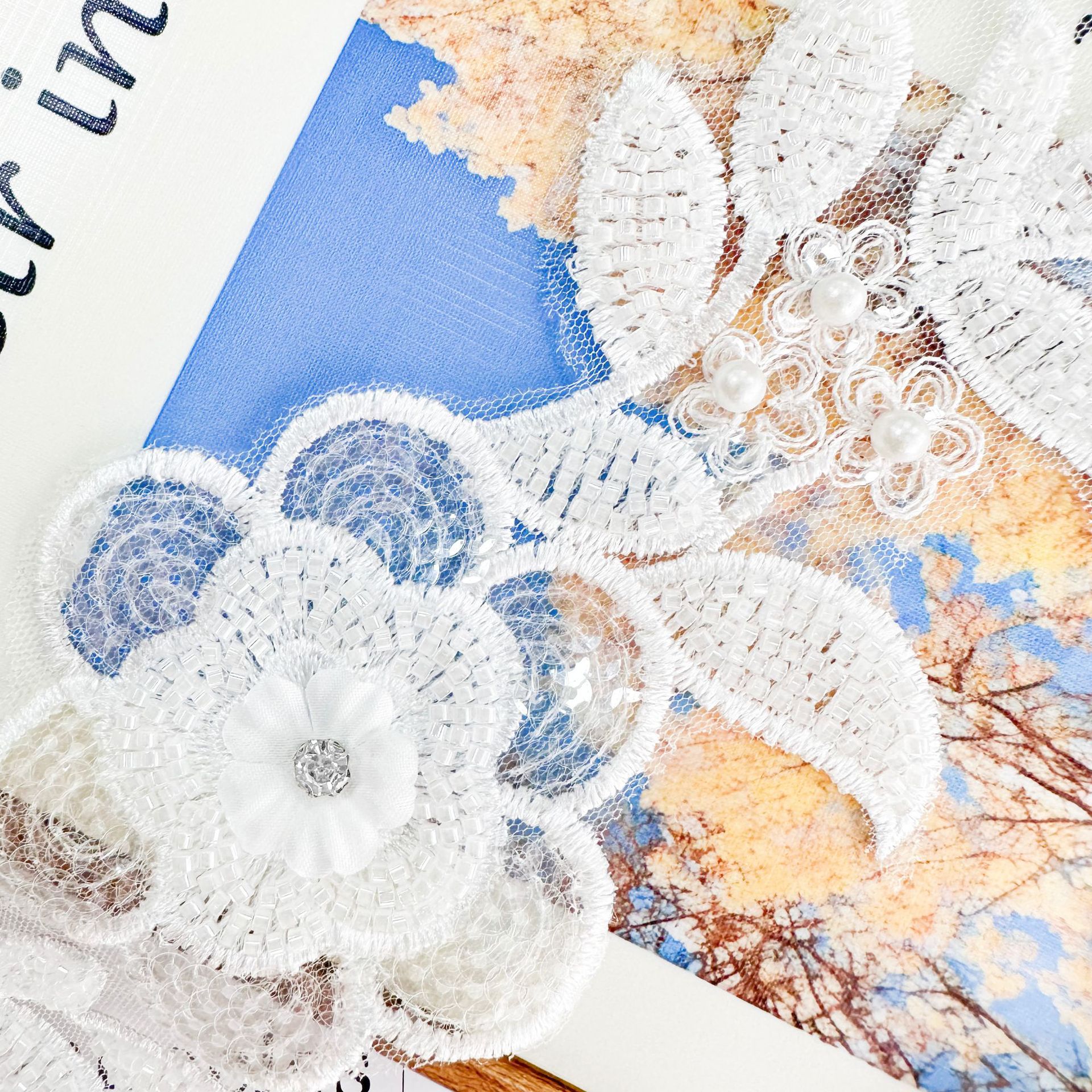 Flor de encaje hecha a mano DIY decoración parche de ropa jeans suéter camisa accesorios bordados decalques