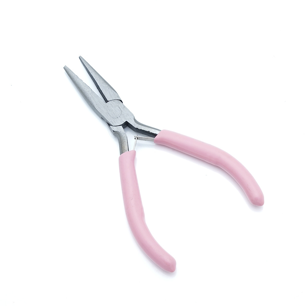 Pinzas DIY hechas a mano pinzas de punta rosa pinzas de joyería pinzas de boca redonda multifuncional mini joyería herramienta de cuentas de bobinado