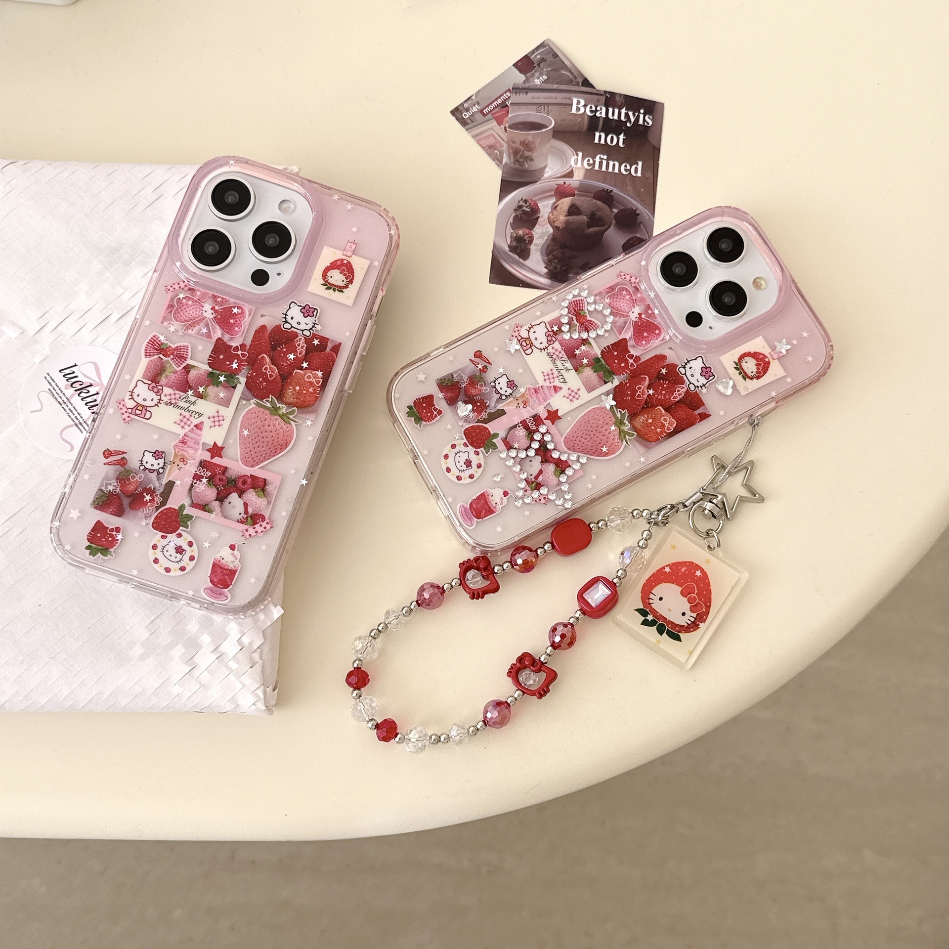 Fresa de estrella brillante fina de verano para Apple 16ProMax funda para teléfono 15/14 Girl 15Pro New 13