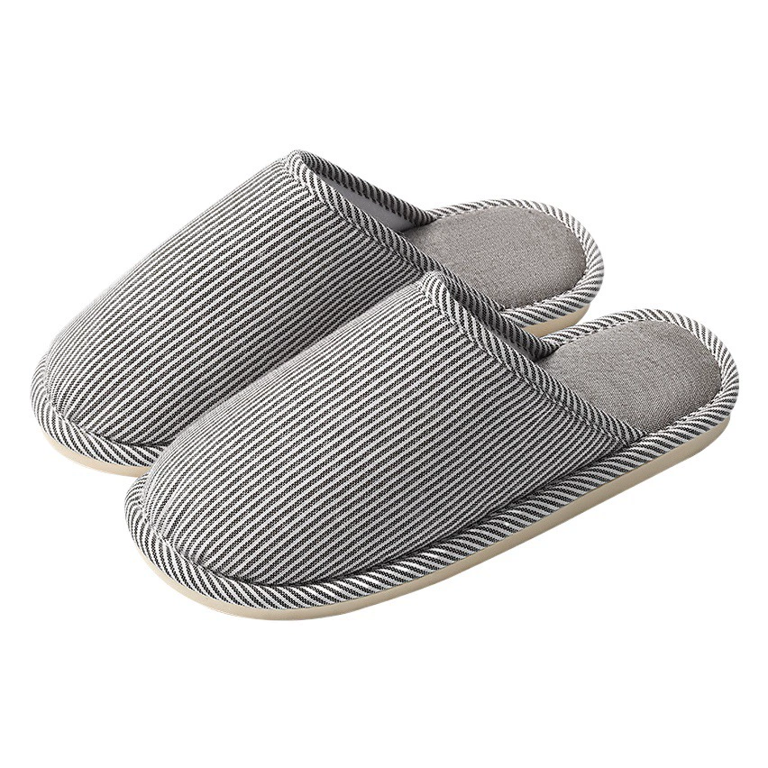 Льняные полосатые тапочки для женщин, летние, больших размеров, для дома, мужские нескользящие тапочки для спальни, мужские летние оптом